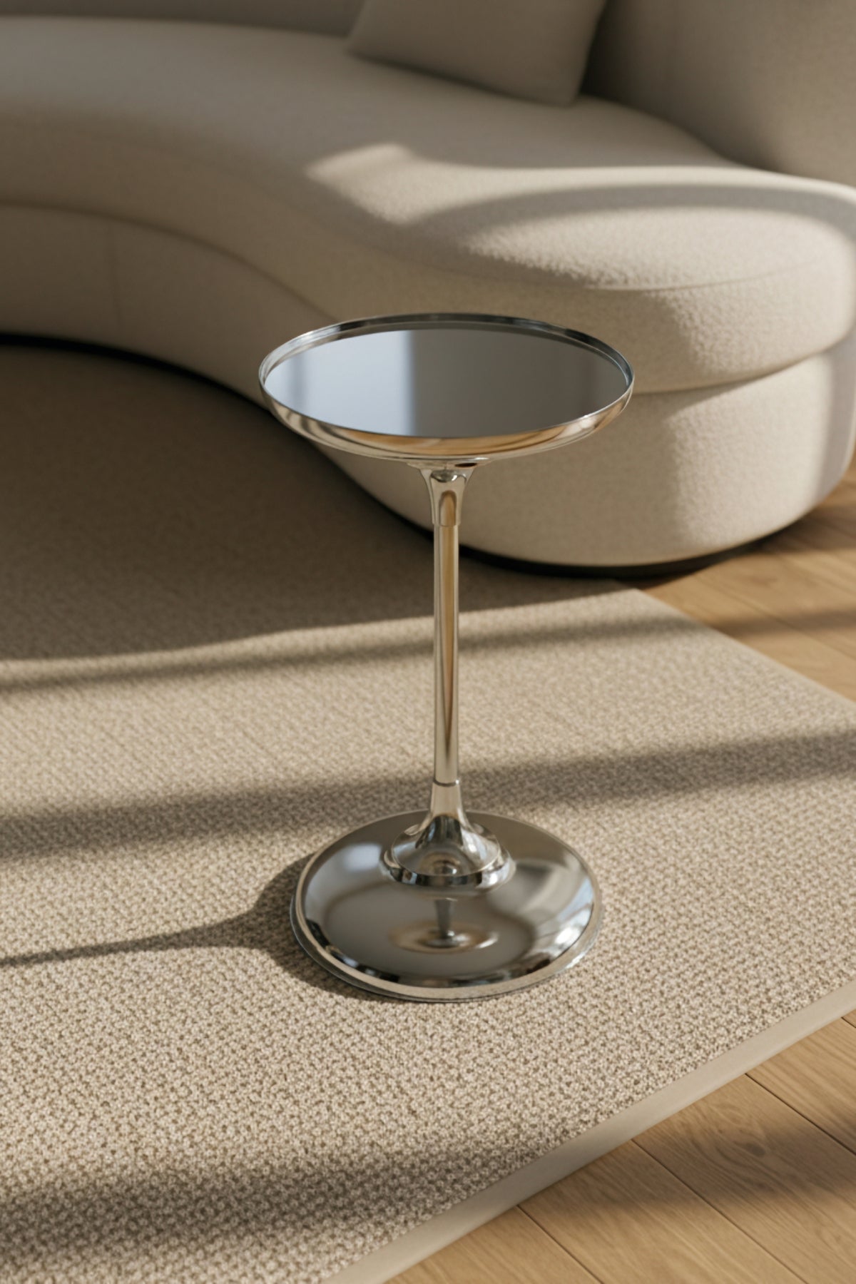 Luxury Krom Kaplama, Aynalı Tekli Dekoratif Sehpa Oturma Odası, Yatak Odası