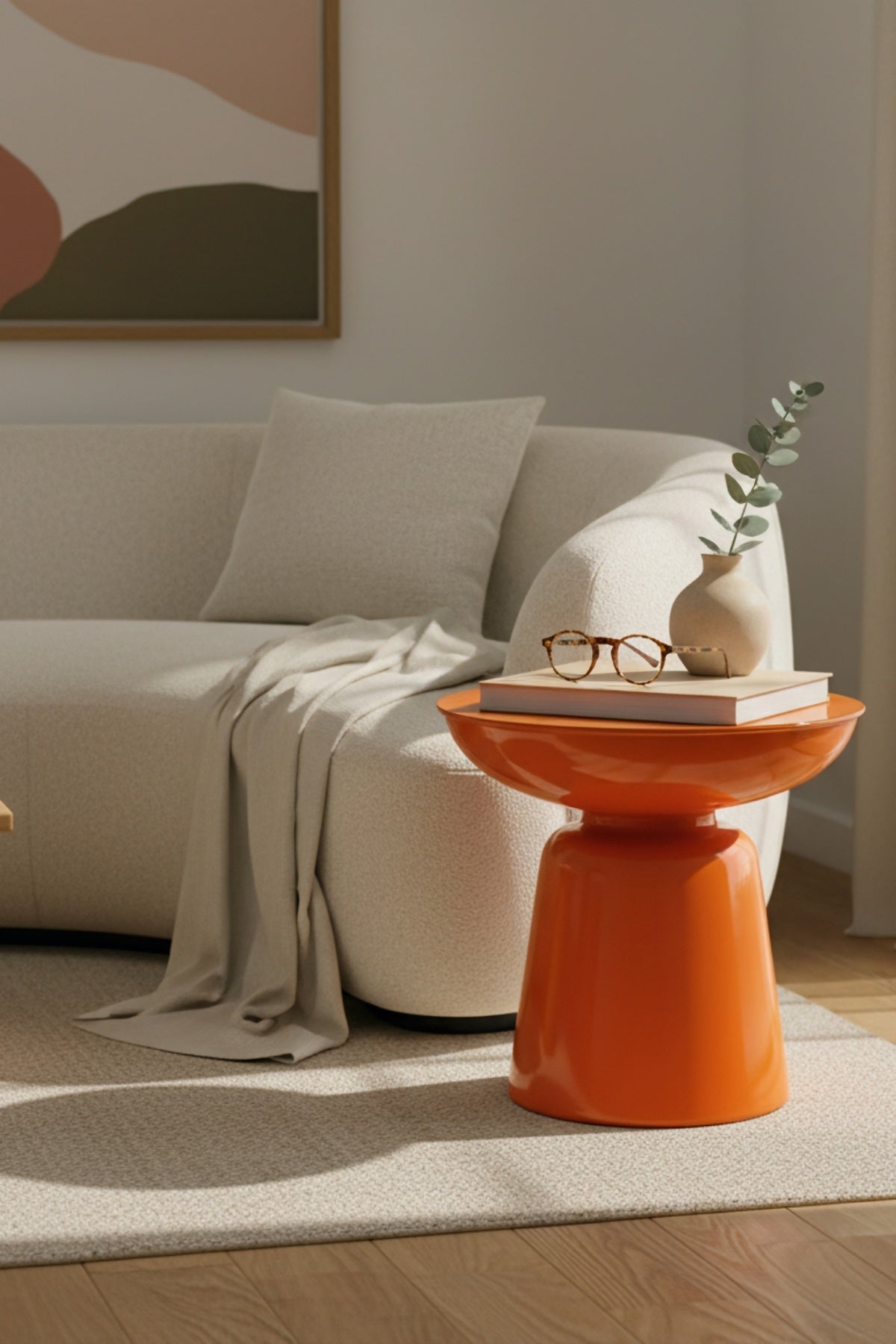 Tondo 44 cm Modern Yan Sehpa Dekoratif Orta Sehpa Oturma Odası