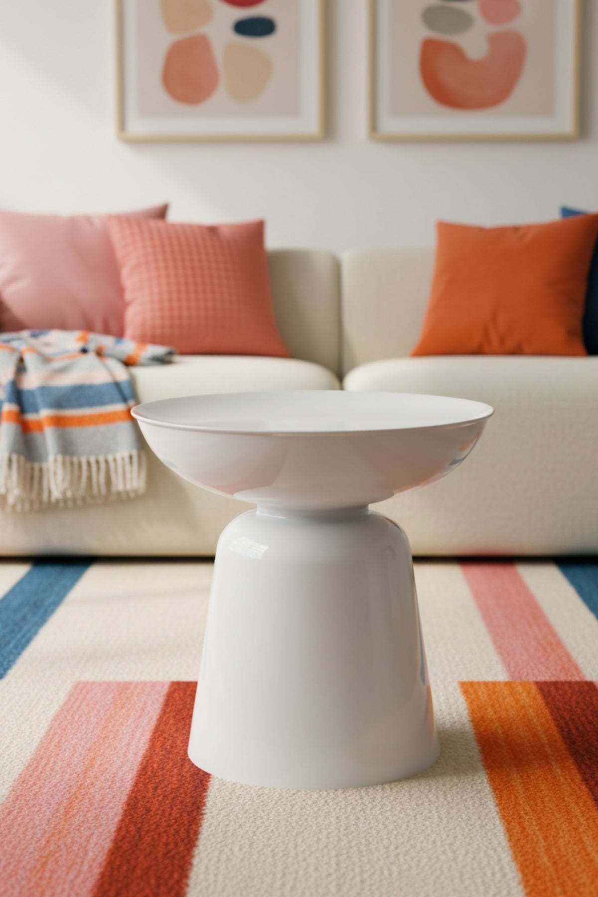 Tondo 44 cm Modern Yan Sehpa Dekoratif Orta Sehpa Oturma Odası