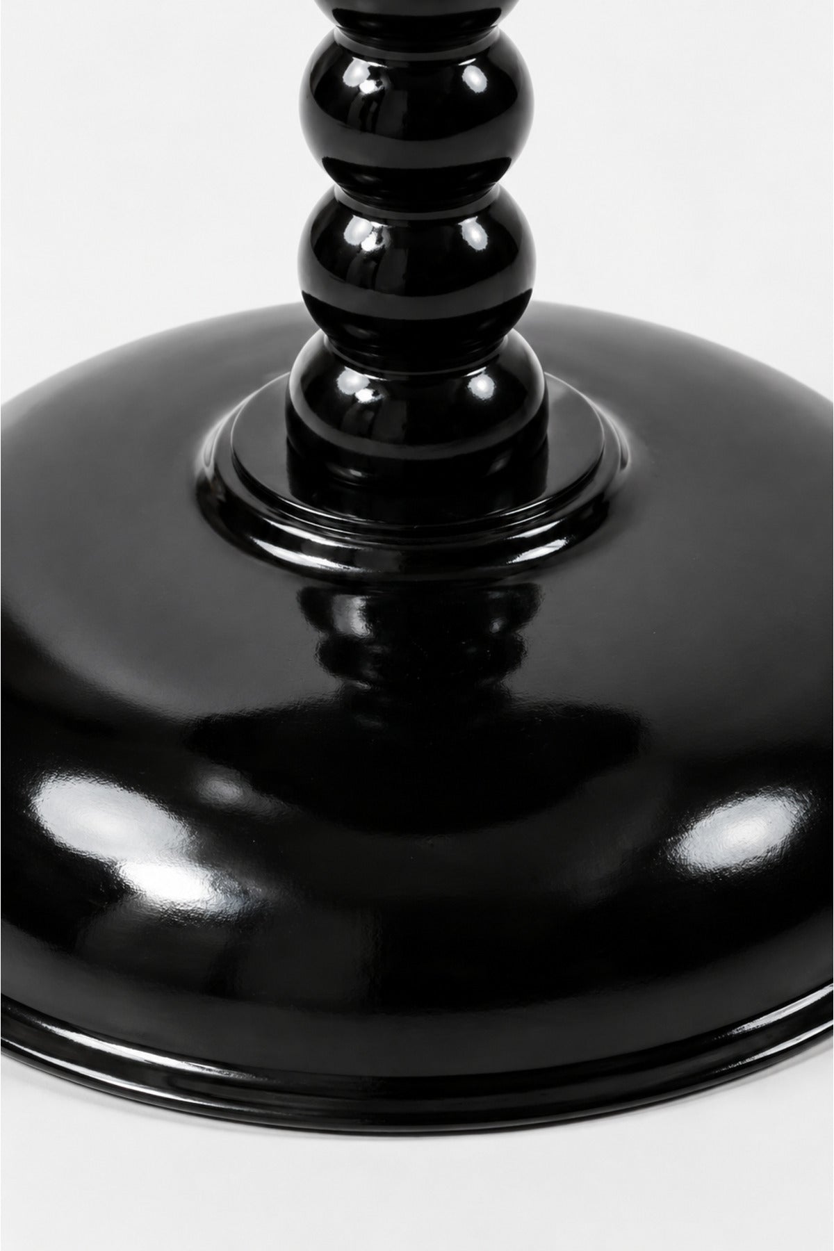 İnci Mermer desen basklı 4 mm temperli cam Siyah Oturma Odası Yan Sehpa