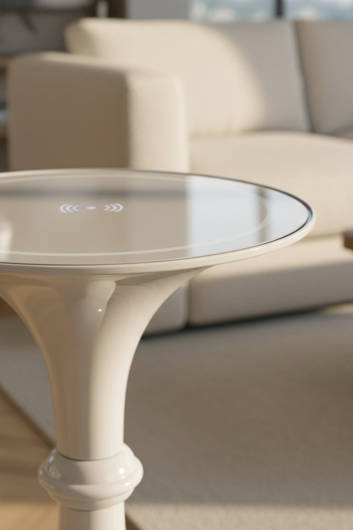 Wildwhite Smart - Oturma Odası, Yatak Odası Led Işıklı Ve Akıllı Şarjlı Yan Sehpa
