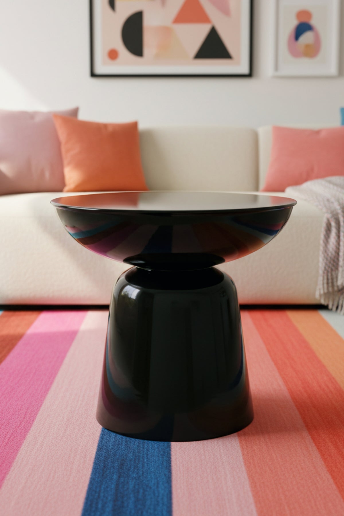 Tondo 44 cm Modern Yan Sehpa Dekoratif Orta Sehpa Oturma Odası