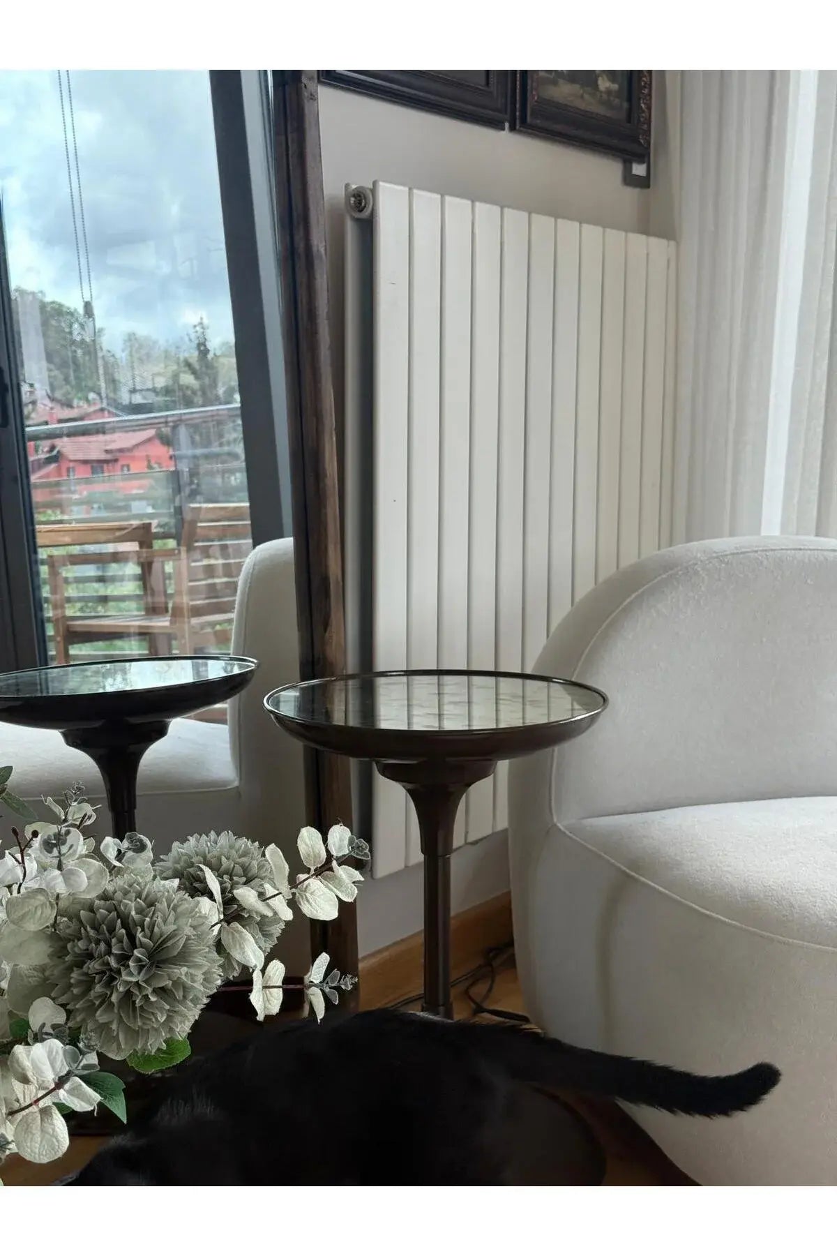 Liva Koyu Kahverengi 54cm Oturma Odası, Kahve Köşesi Yan Sehpa