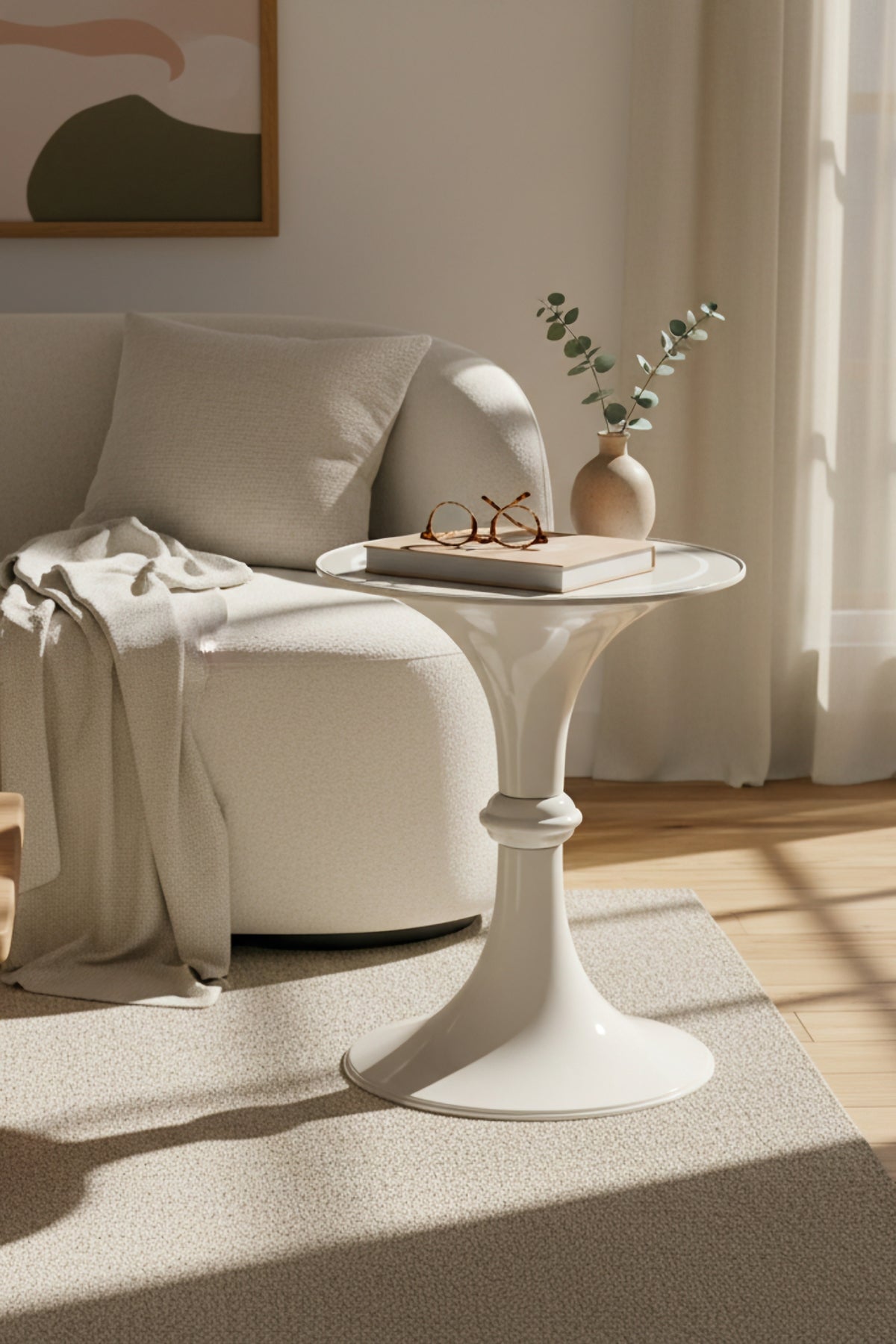 Wildwhite Smart - Oturma Odası, Yatak Odası Led Işıklı Ve Akıllı Şarjlı Yan Sehpa