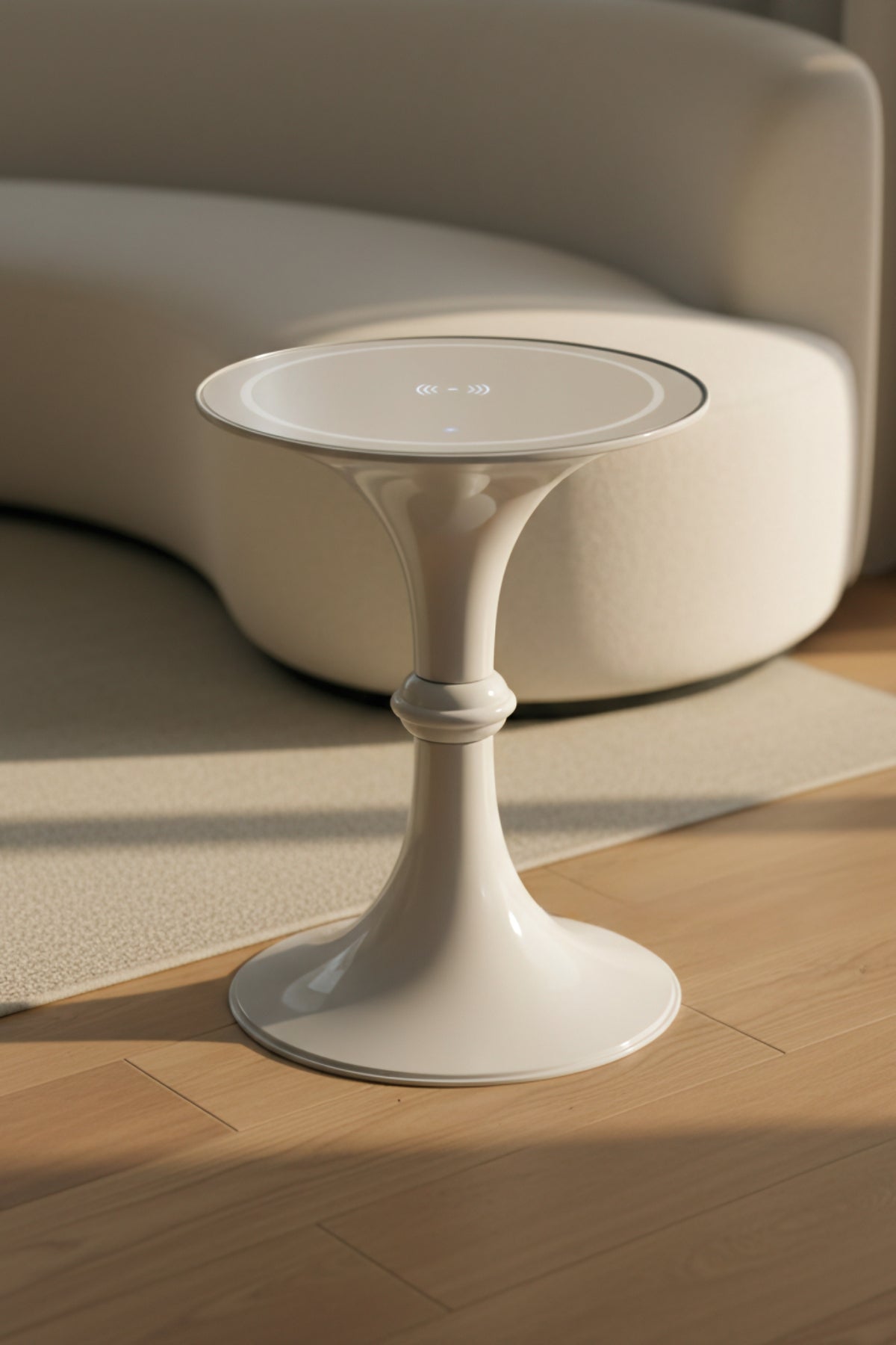 Wildwhite Smart - Oturma Odası, Yatak Odası Led Işıklı Ve Akıllı Şarjlı Yan Sehpa