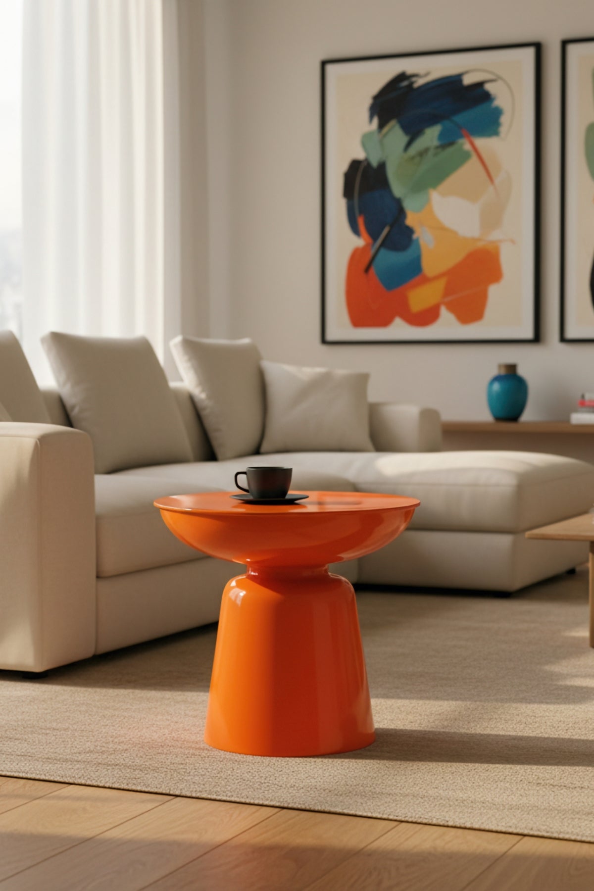Tondo 44 cm Modern Yan Sehpa Dekoratif Orta Sehpa Oturma Odası