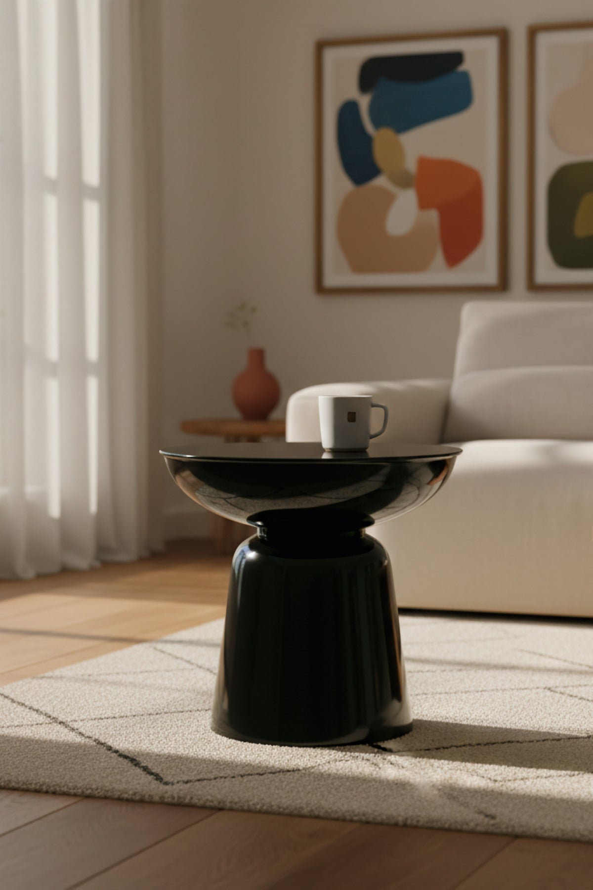Tondo 44 cm Modern Yan Sehpa Dekoratif Orta Sehpa Oturma Odası