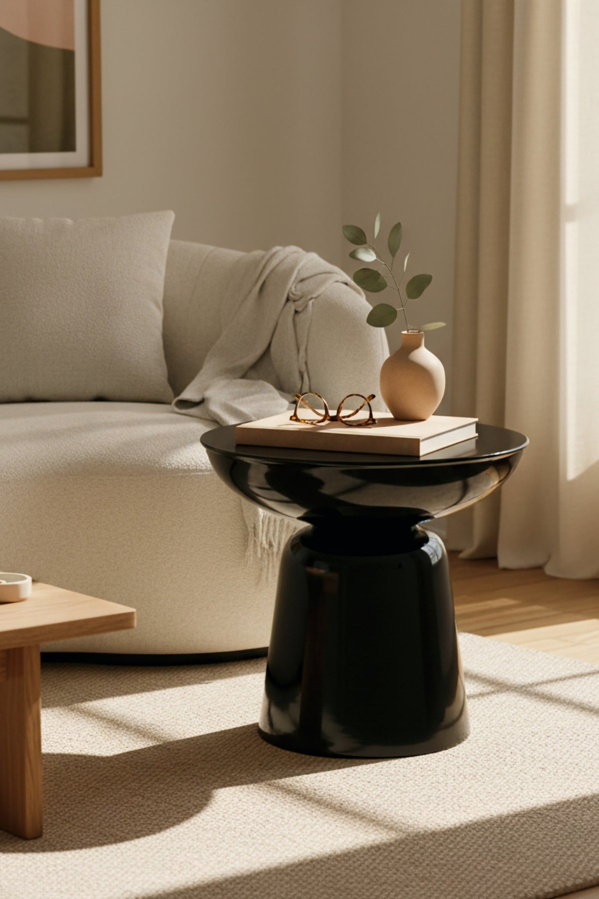 Tondo 44 cm Modern Yan Sehpa Dekoratif Orta Sehpa Oturma Odası