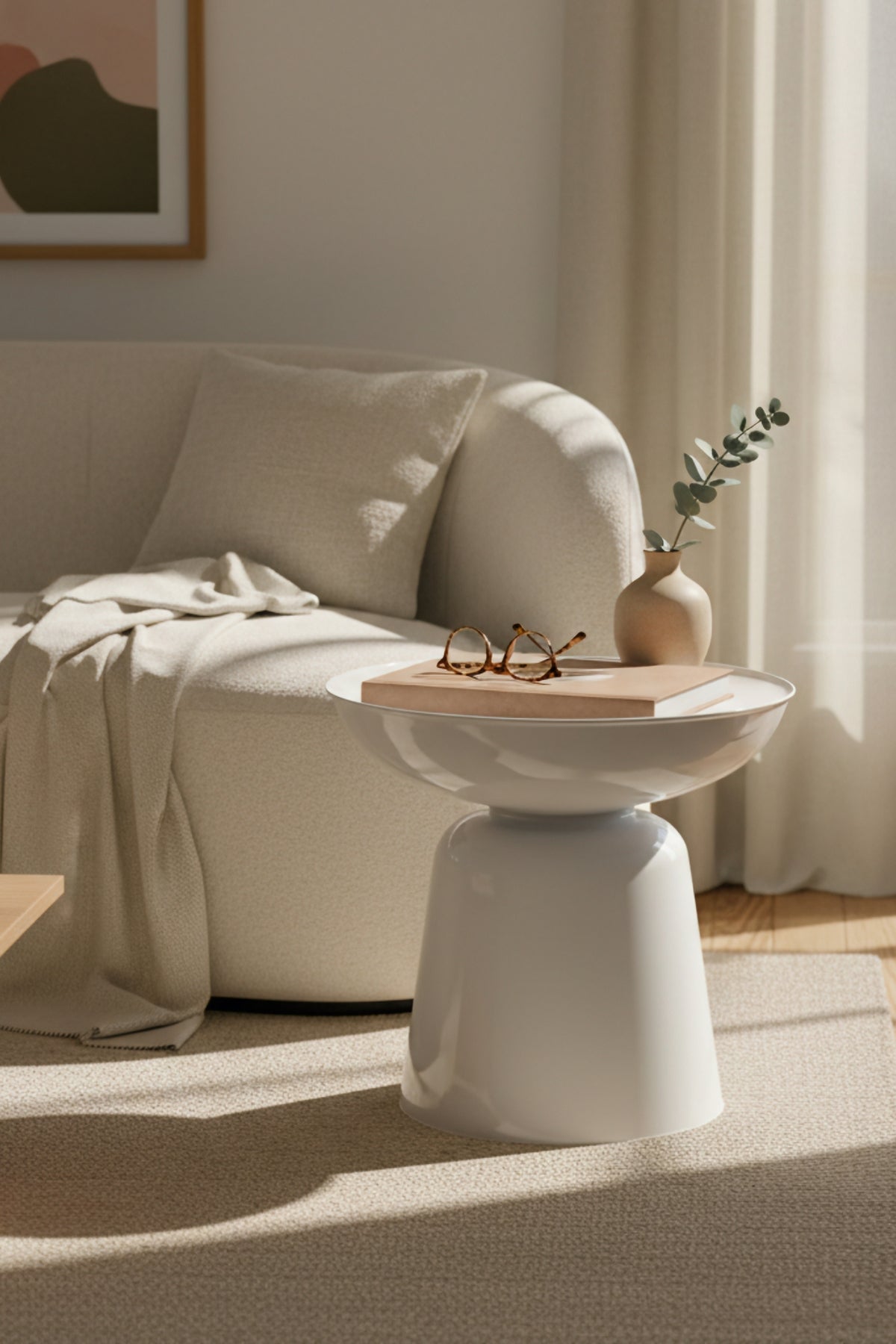 Tondo 44 cm Modern Yan Sehpa Dekoratif Orta Sehpa Oturma Odası