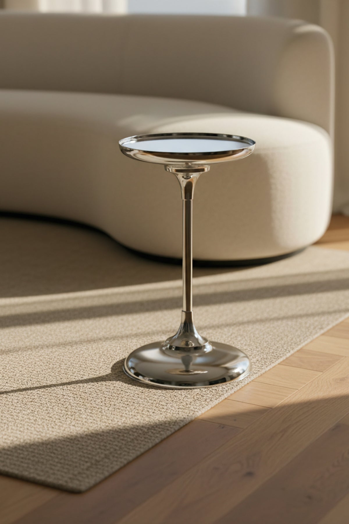 Luxury Krom Kaplama, Aynalı Tekli Dekoratif Sehpa Oturma Odası, Yatak Odası