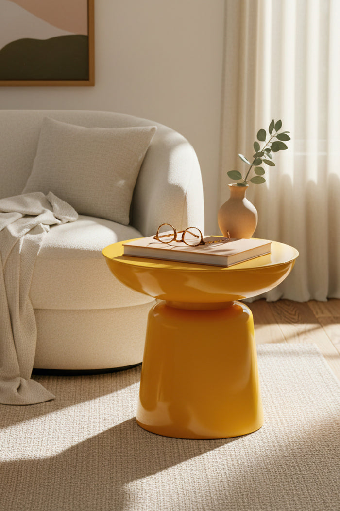 Tondo Sarı 44 cm  – Modern Tasarım Yan Sehpa