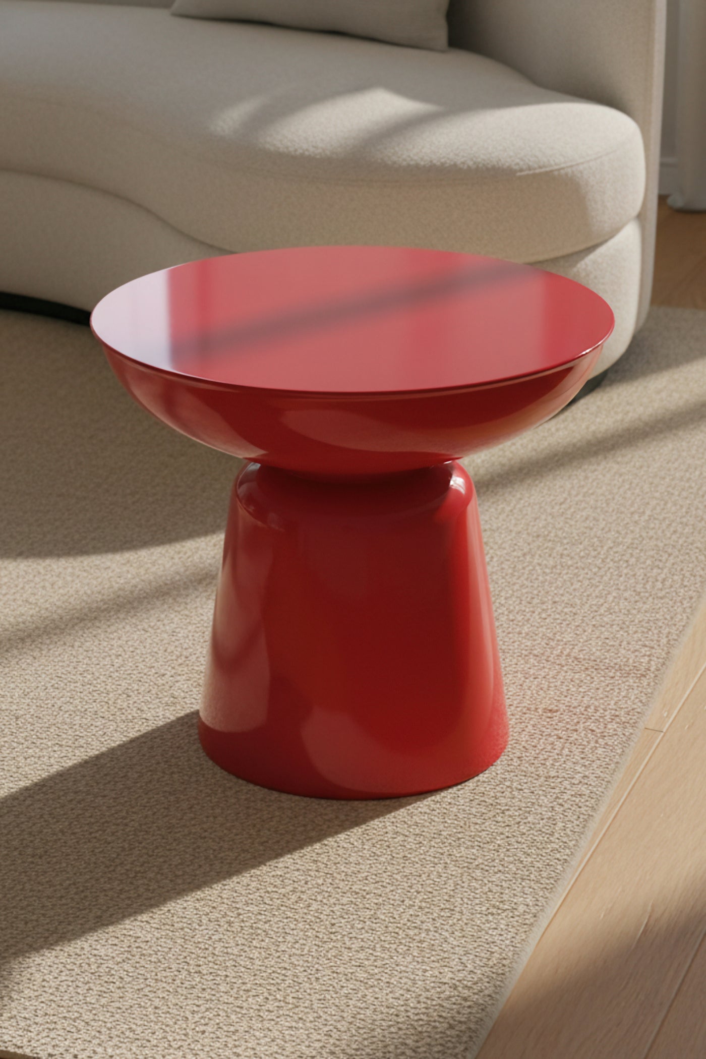 Tondo Kırmızı 44 cm  – Modern Tasarım Yan Sehpa