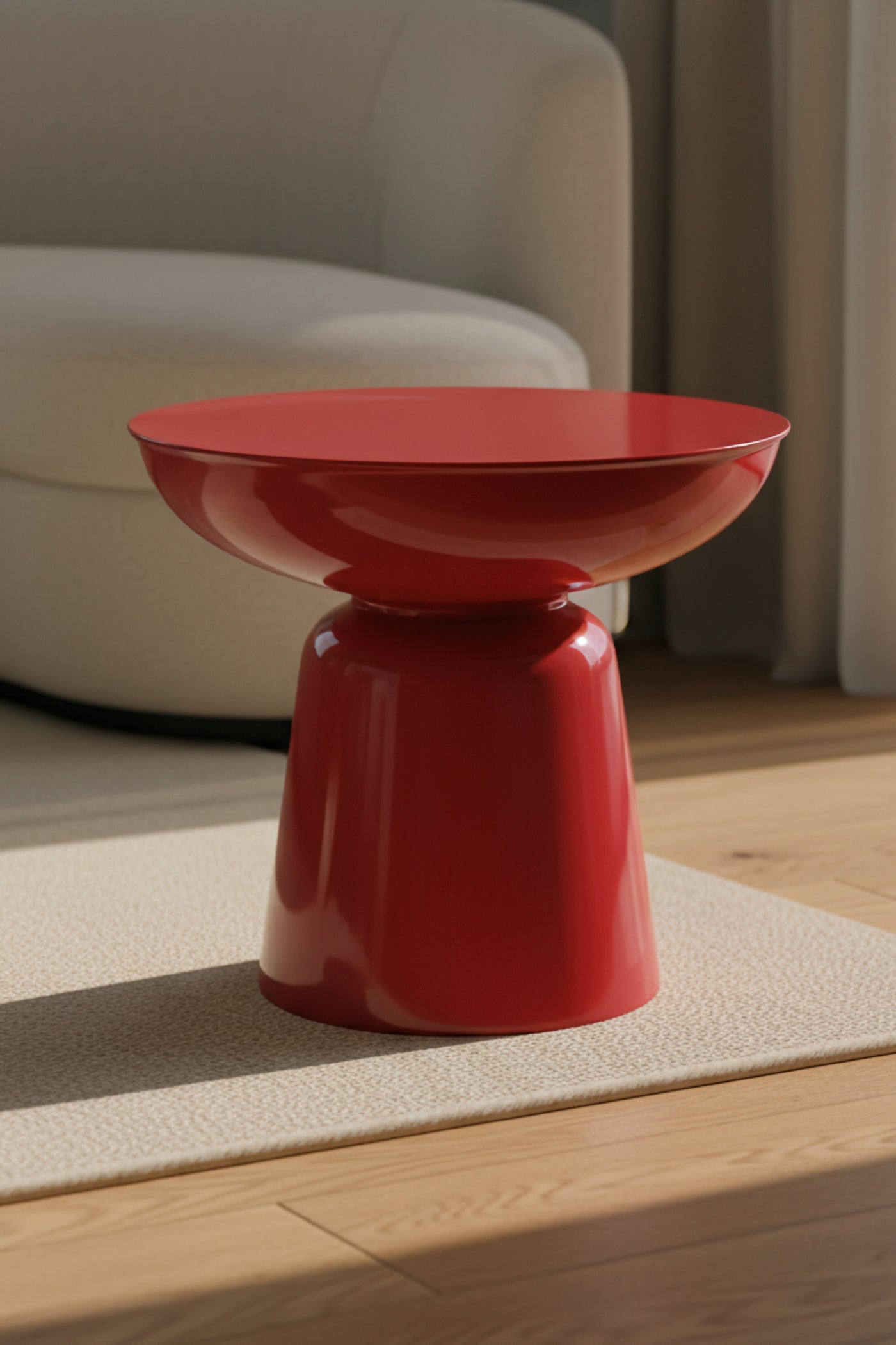 Tondo Kırmızı 44 cm  – Modern Tasarım Yan Sehpa