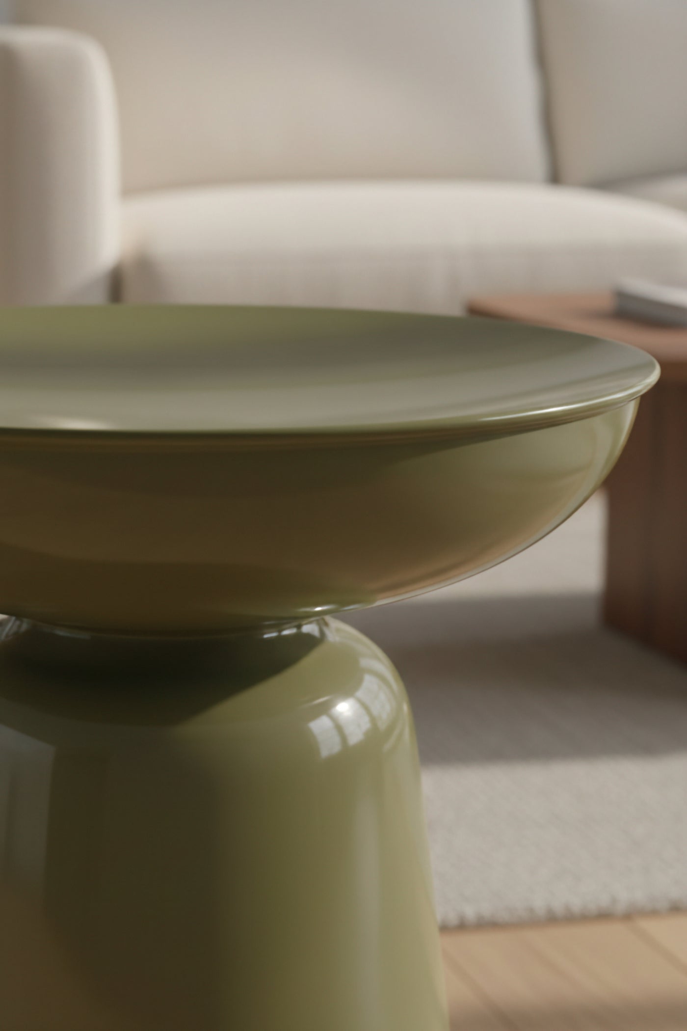 Tondo Haki 44 cm  – Modern Tasarım Yan Sehpa