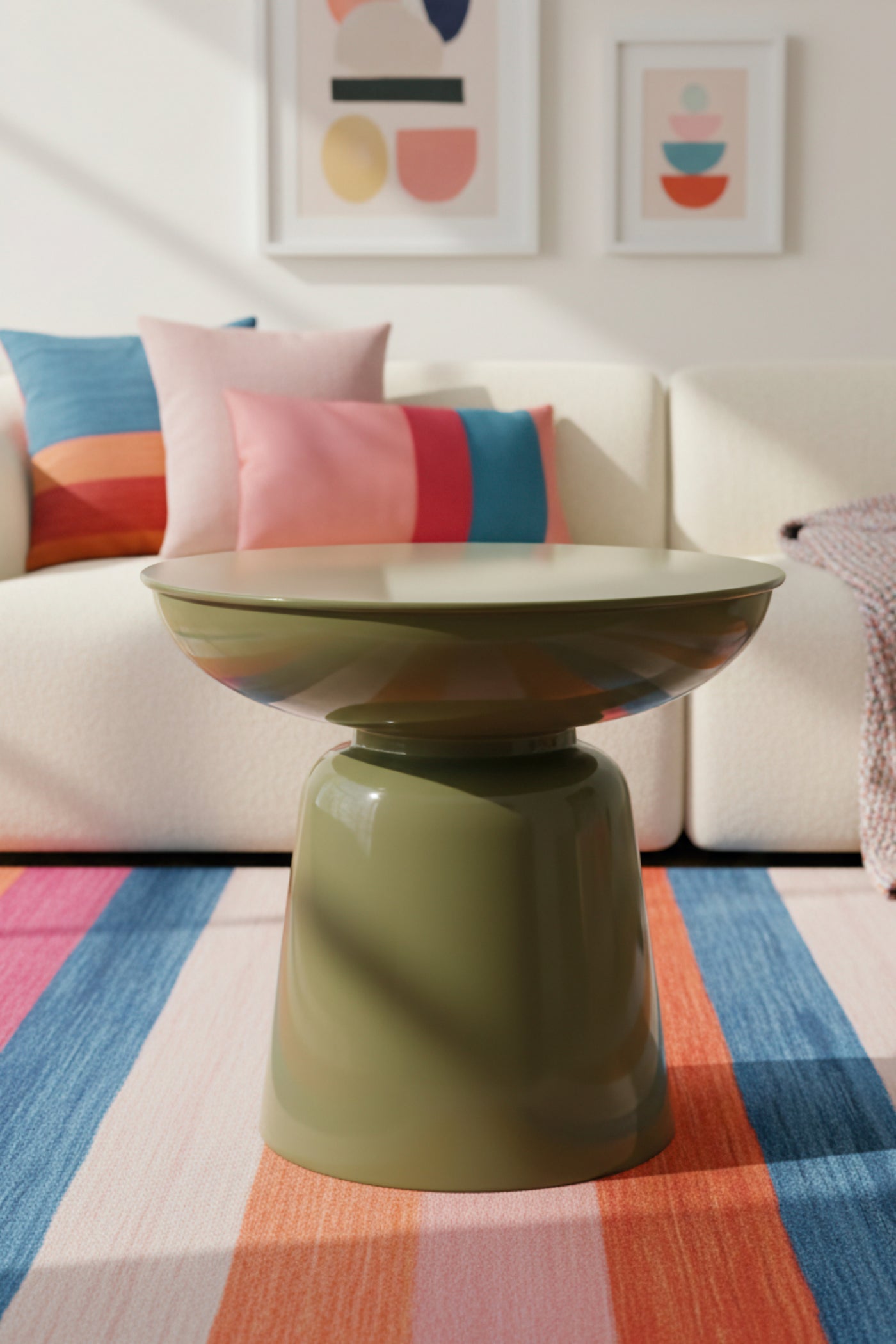 Tondo Haki 44 cm  – Modern Tasarım Yan Sehpa
